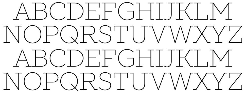 Slabs Thin font Örnekler