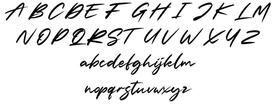 Slash Signature font specimens