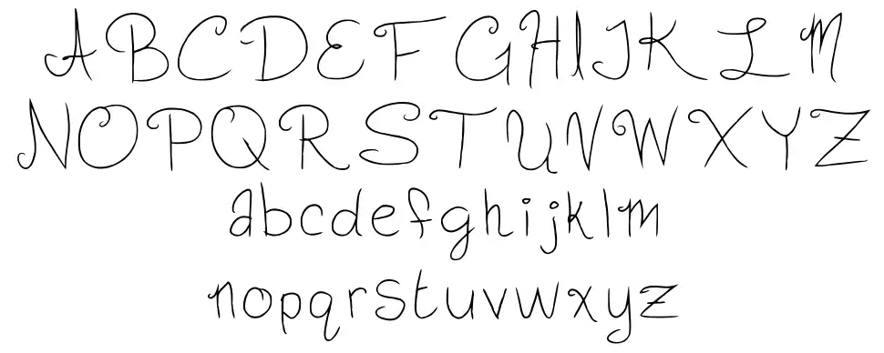 Slightly Cursive Characters шрифт Спецификация