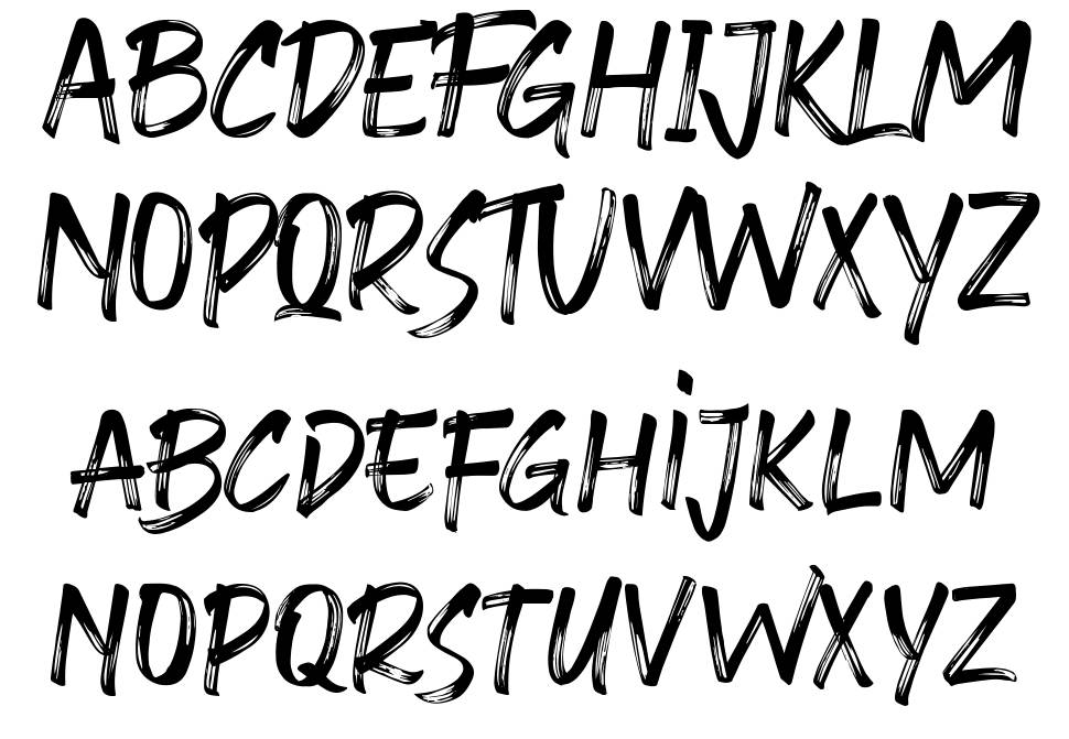 Slouchy Brush Fonts font Örnekler