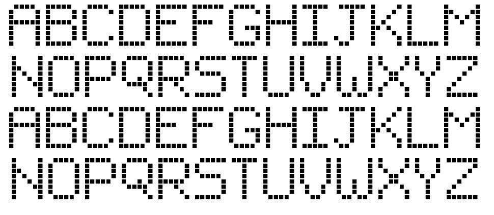 Small LCD Sign font specimens