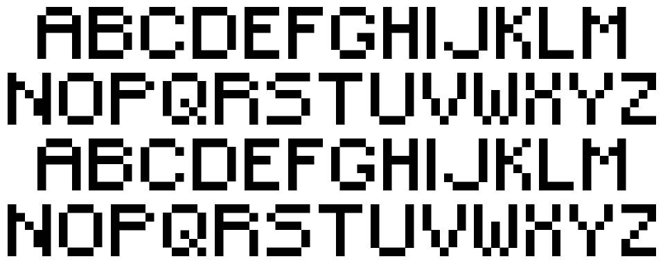 Small Pixel písmo Exempláře