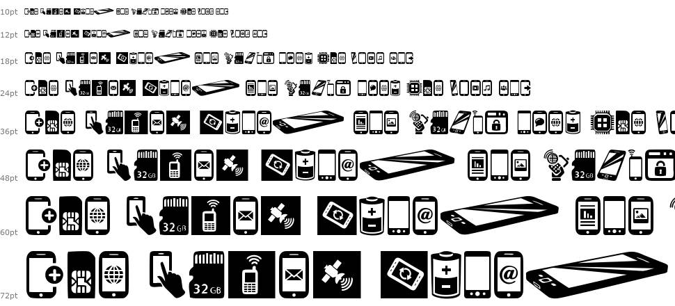 Smartphone Icons fuente Cascada
