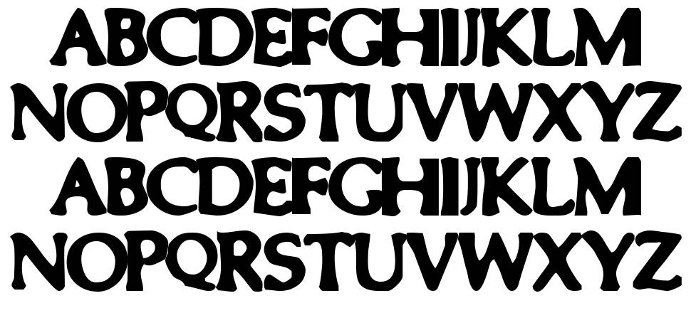 Smeared font specimens