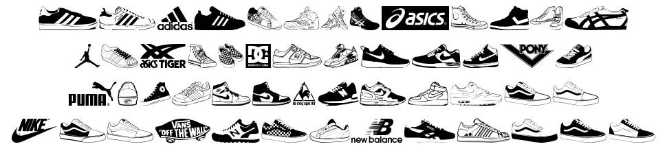 Sneakers font specimens