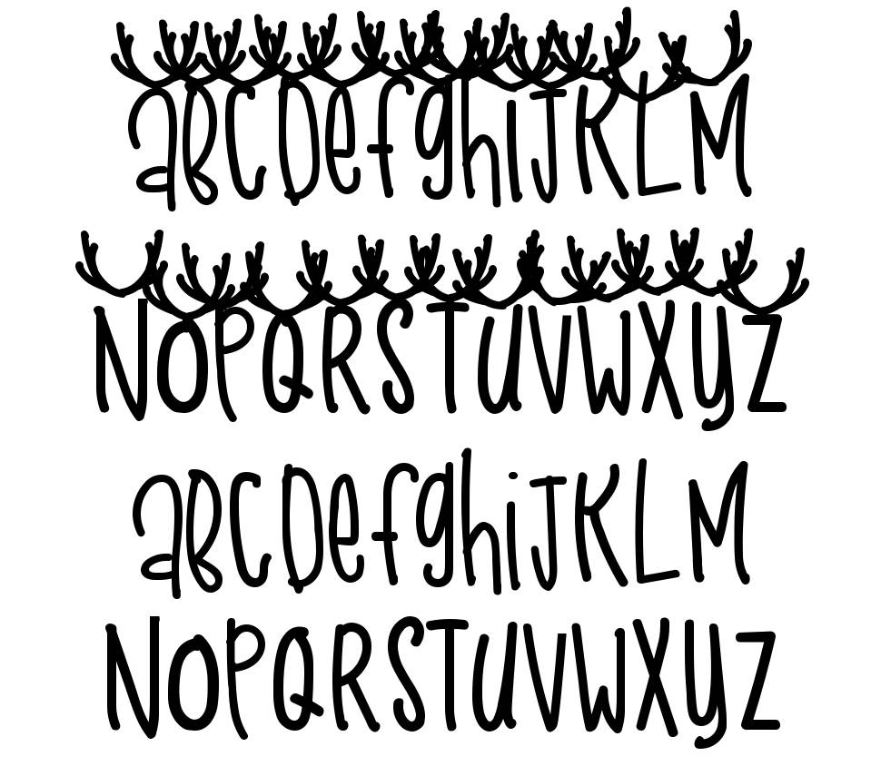 Snow Deer písmo Exempláře