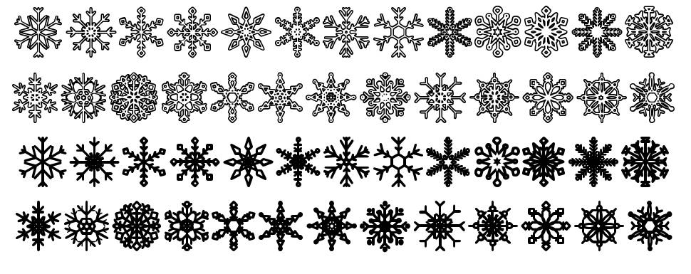 Snowflakes St font specimens