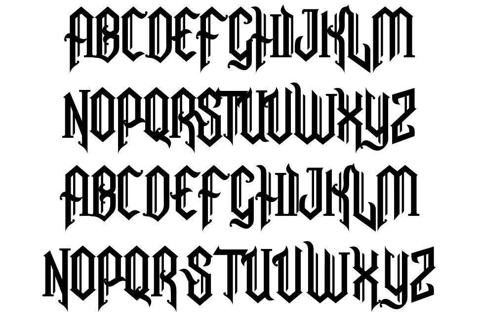 Snubhore font specimens