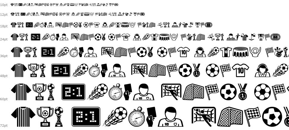 Soccer Icons font Waterfall