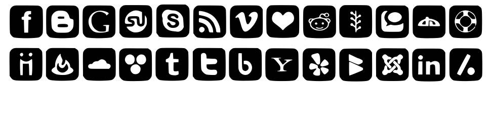 Social Font Icons 字形 标本