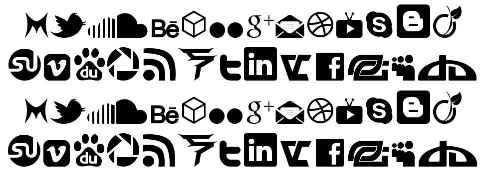 Social Icon by Brianqc font Örnekler