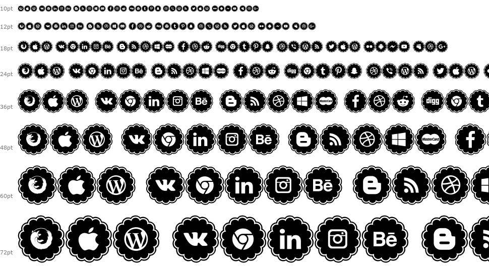 Social Icons carattere Cascata