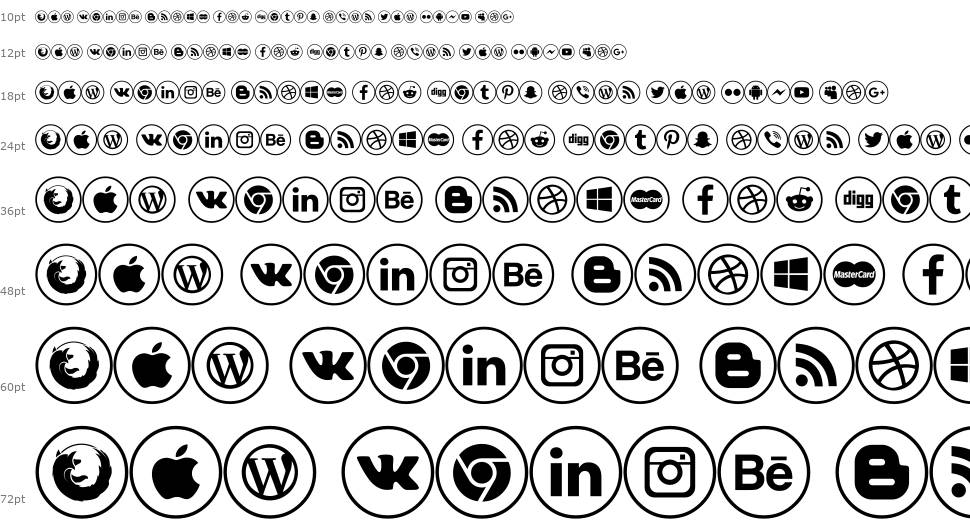 Social Media font Waterfall