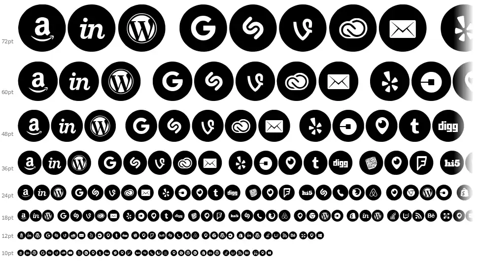 Social Media Circled fonte Cascata