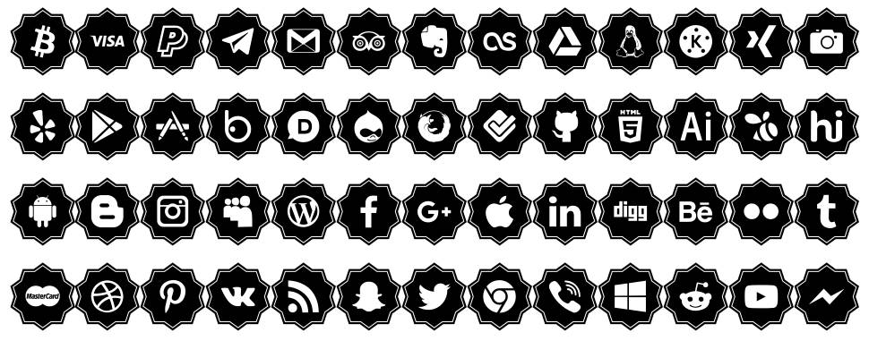 Social Media Pro 字形 标本