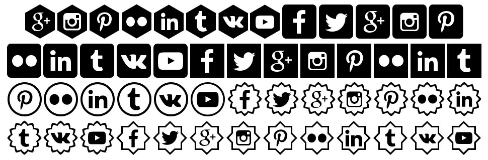 Social Shapes schriftart vorschau