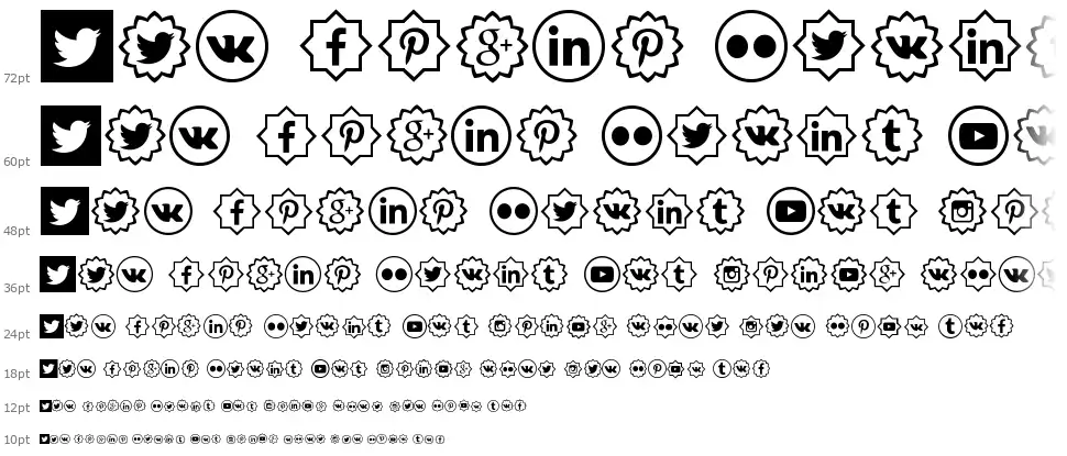 Social Shapes písmo Vodopád