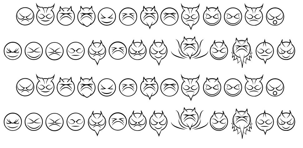 Some Devil Faces font specimens