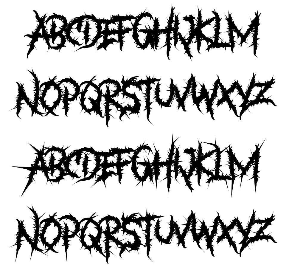 Something in The Grave Yard font specimens