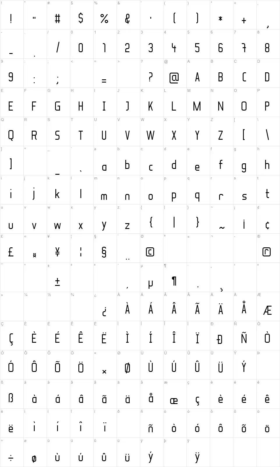 Soul Lotionfont character map