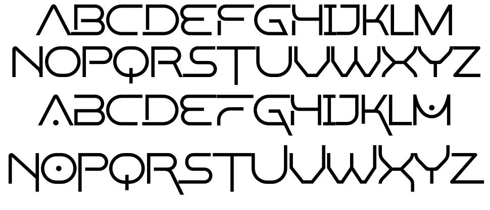 Spacetron font specimens
