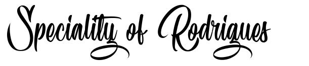 Speciality of Rodrigues schriftart
