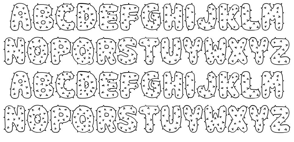 Spiky font specimens