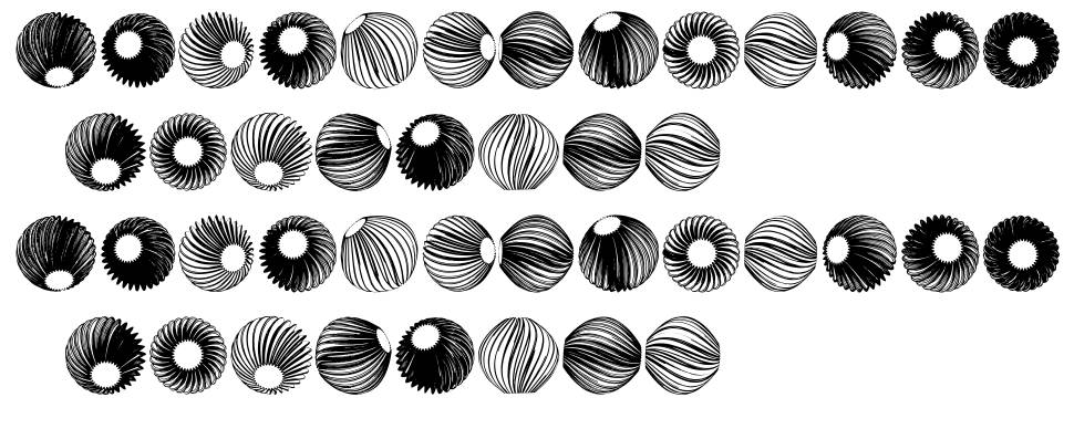 Spiral Object 3D font specimens