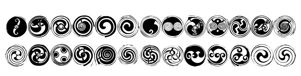 Spirals font specimens
