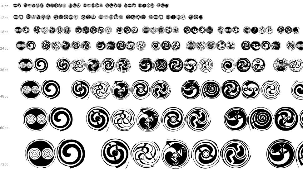 Spirals font Şelale