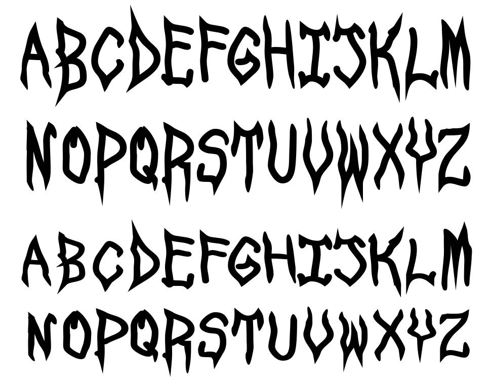 Spook Show font specimens