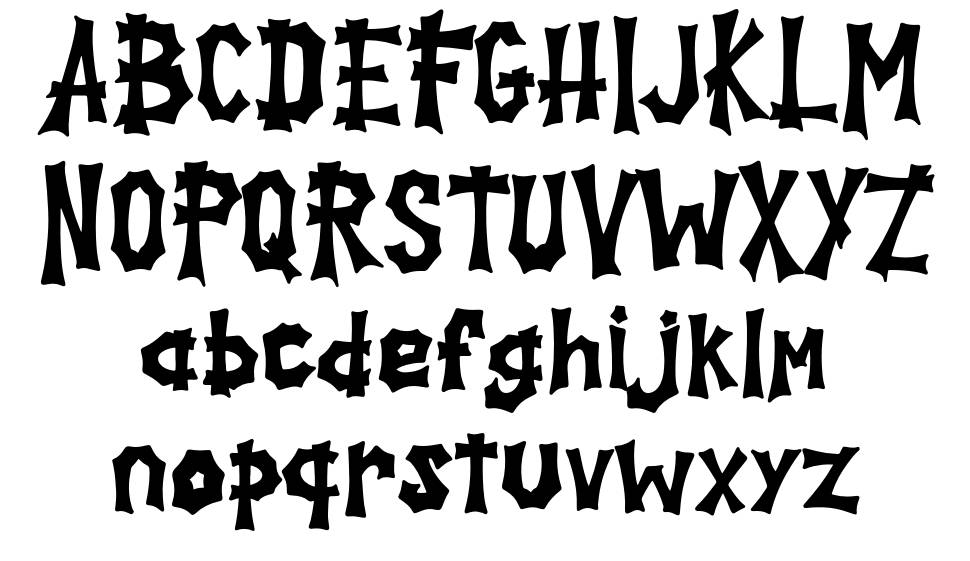 Spooky Hill font specimens