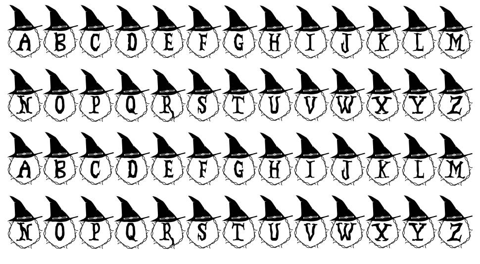 Spooky Monogram font specimens