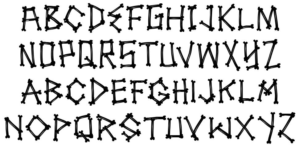 Spookybones font Örnekler