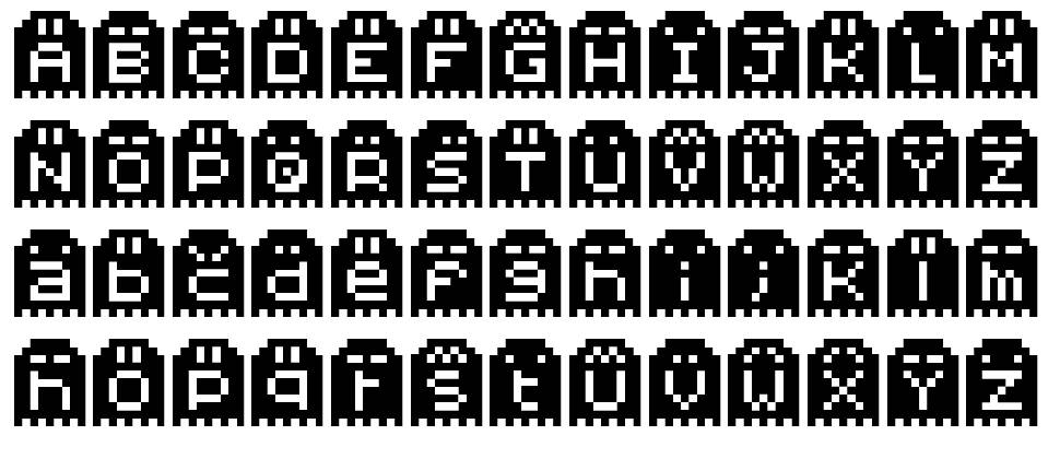 Spoopy Ghost Pixels 字形 标本