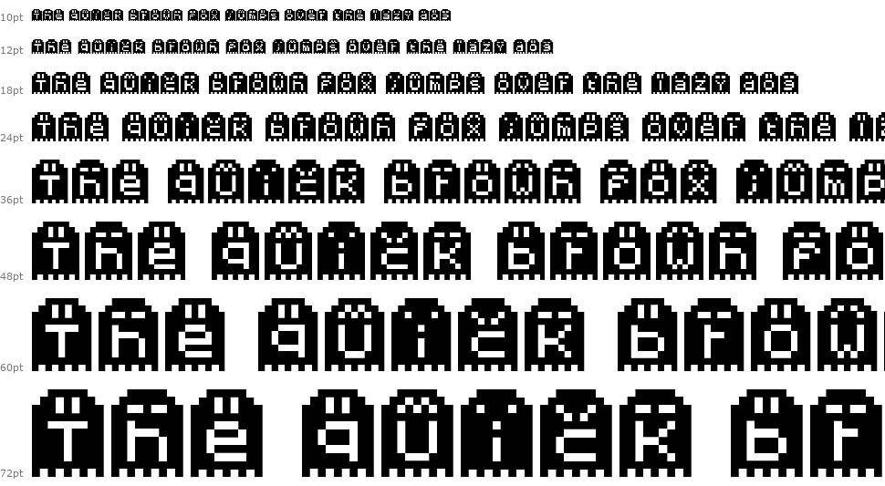 Spoopy Ghost Pixels font Waterfall