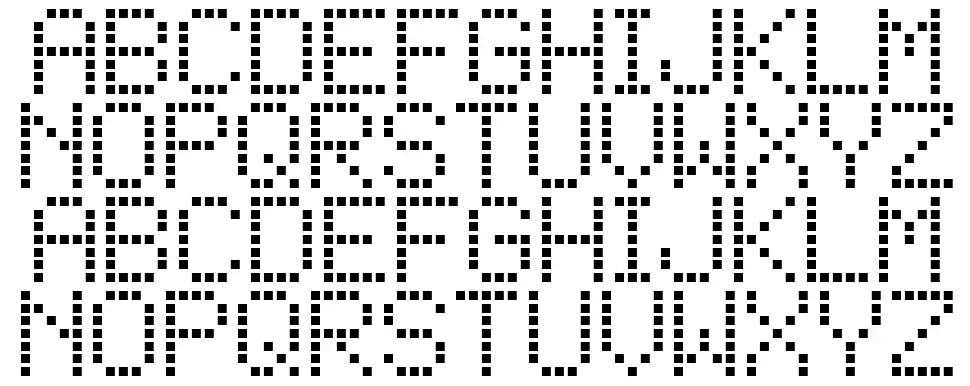 Square Dot-Matrixfont specimens