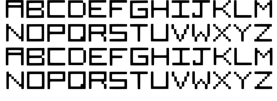 Squared font specimens
