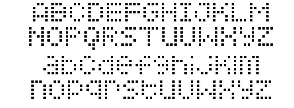 Squarodynamic font specimens