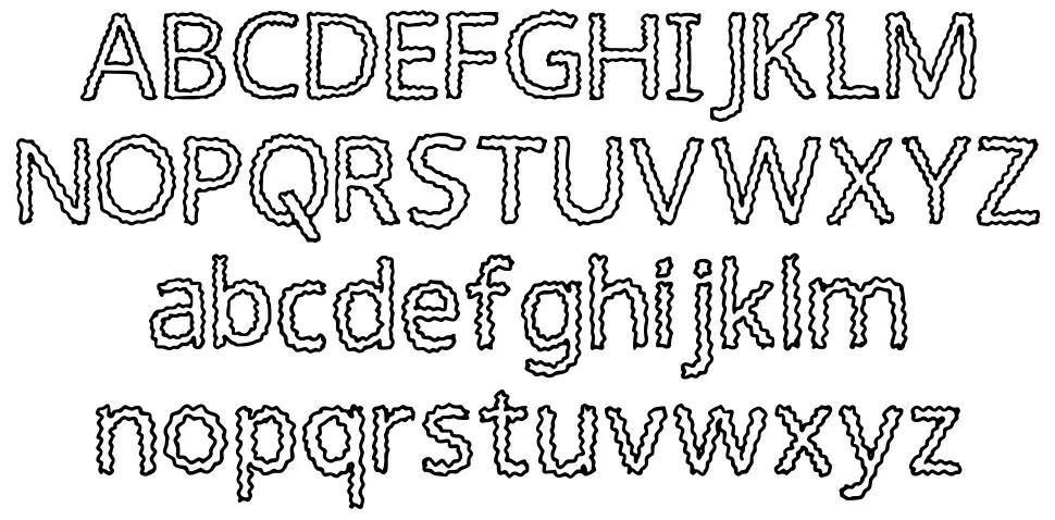 Squiggly font specimens