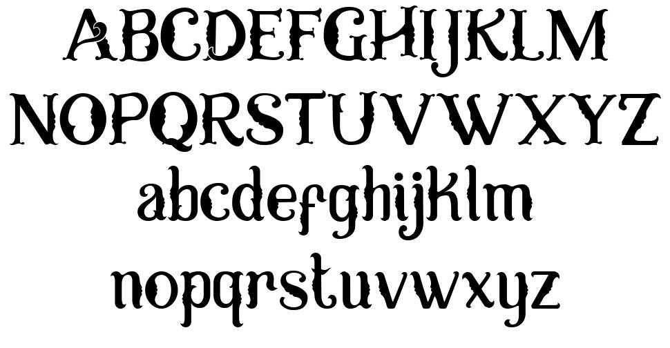 Sriwedari font specimens