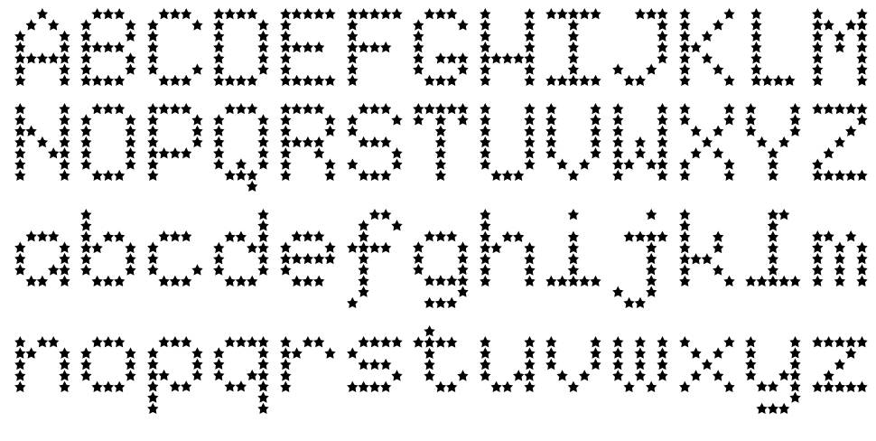 Starry Type font Örnekler