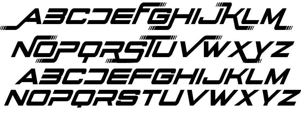 Stars Fighters font specimens