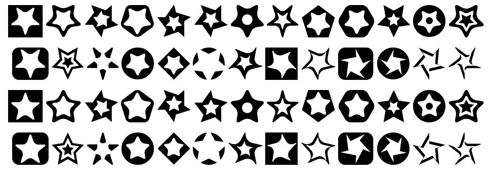 Stars for 3D FX font specimens