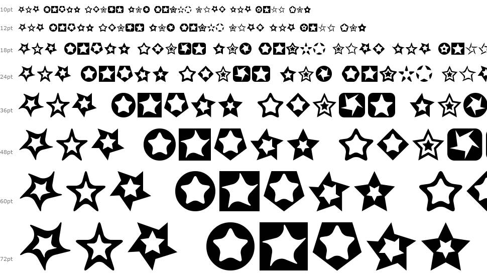 Stars for 3D FX font Waterfall