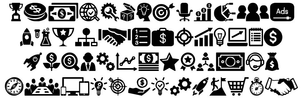 Startup Icons font specimens