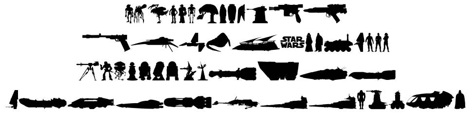StarWars Kit font specimens