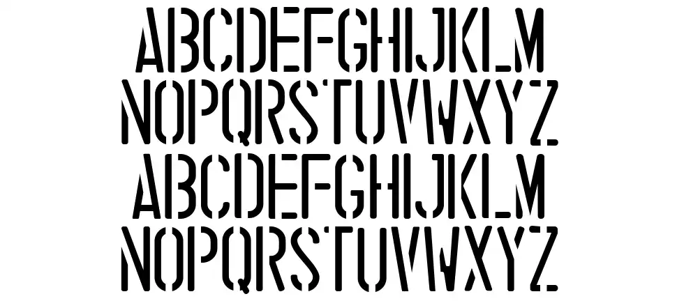 Stencilfont specimens