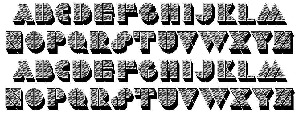 Stencil Extruded font Specimens