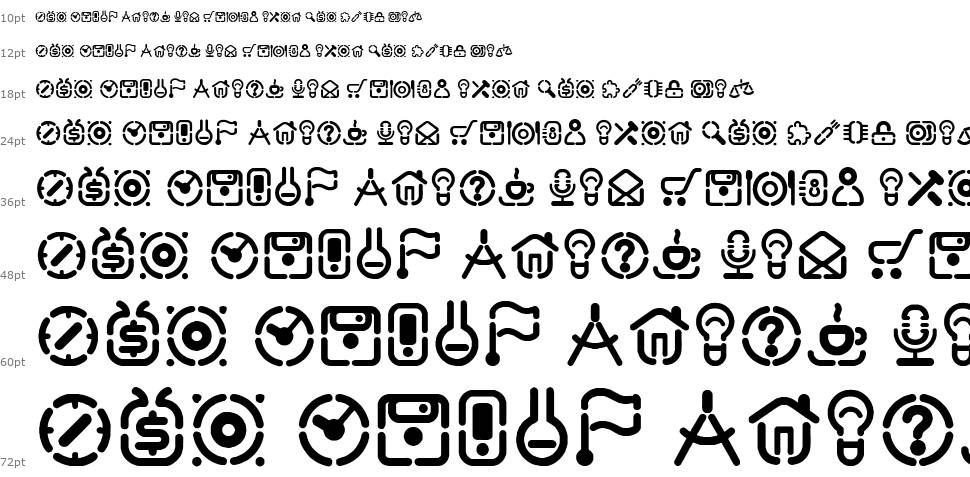 Stencil Icons písmo Vodopád